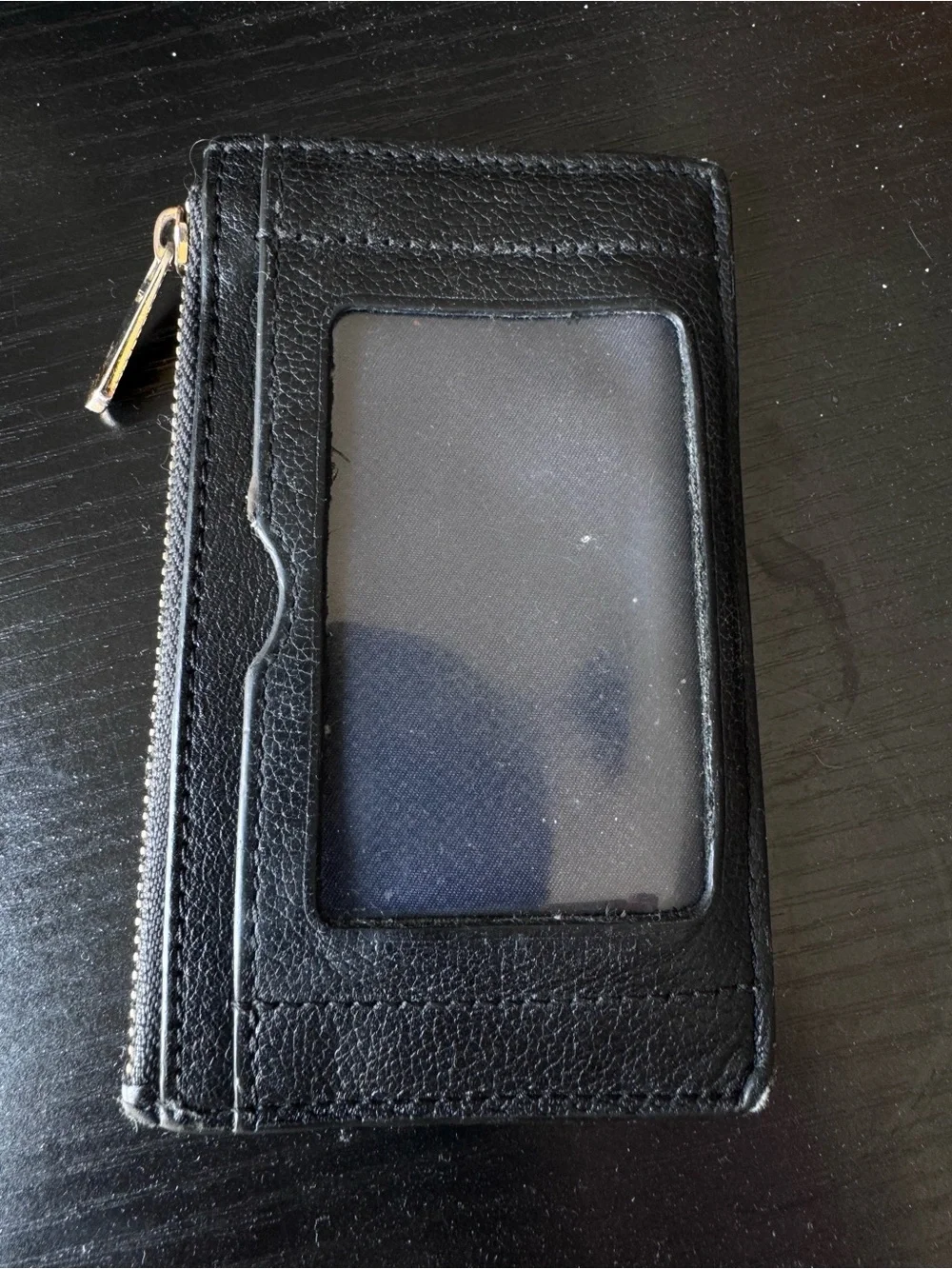 Tumi Black Leather Card Case with Gold-Tone Logo Plate - Picture 5 of 6